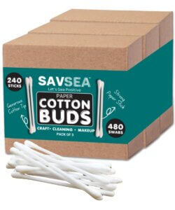 paper cotton earbuds or swabs pack of 3